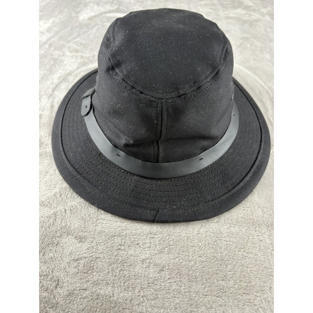 Filson Tin Cloth Bush Hat Black Cotton Leather Band XL 11060015 Outdoor Bucket